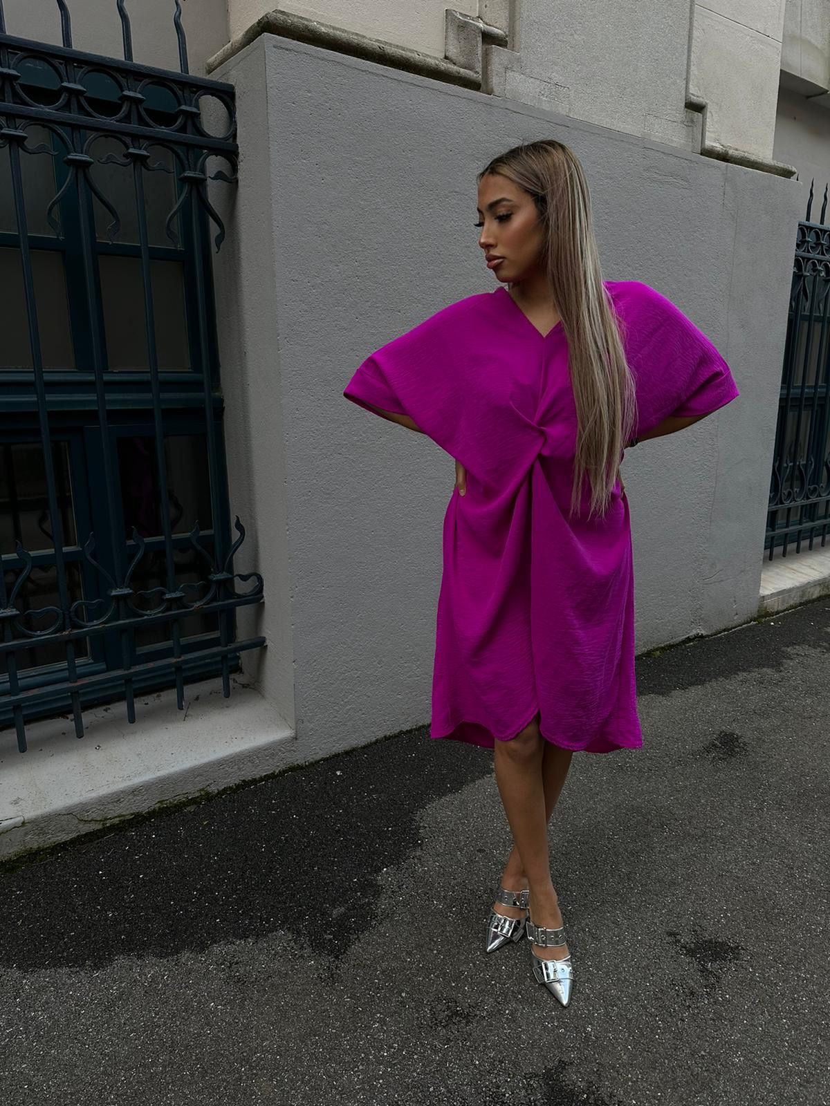 Robe nouée rose