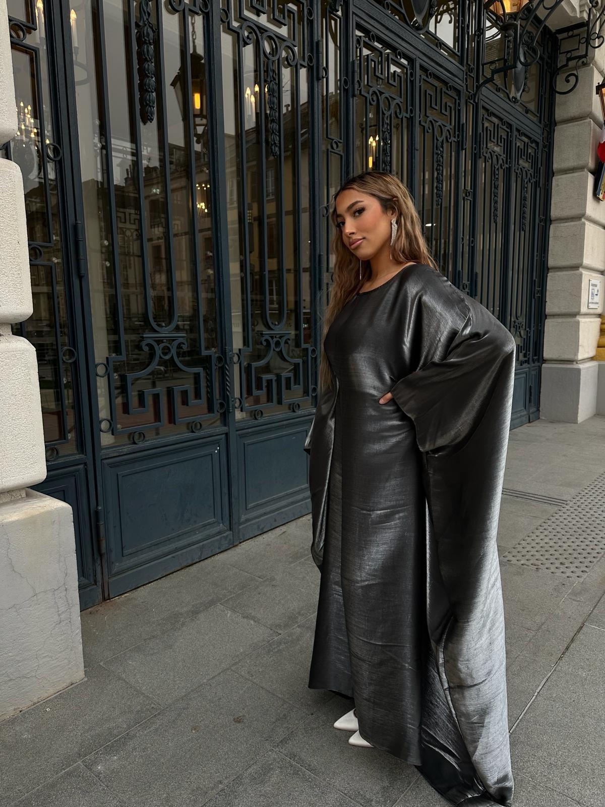 Abaya argenté serrée