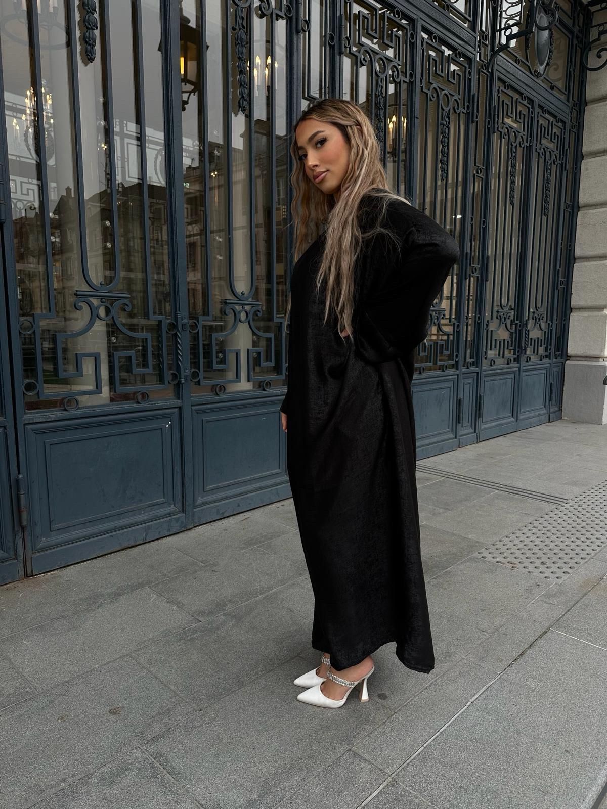 Abaya brillante ample noir