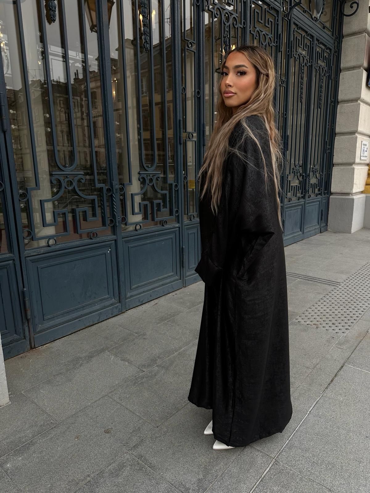 Abaya brillante ample noir