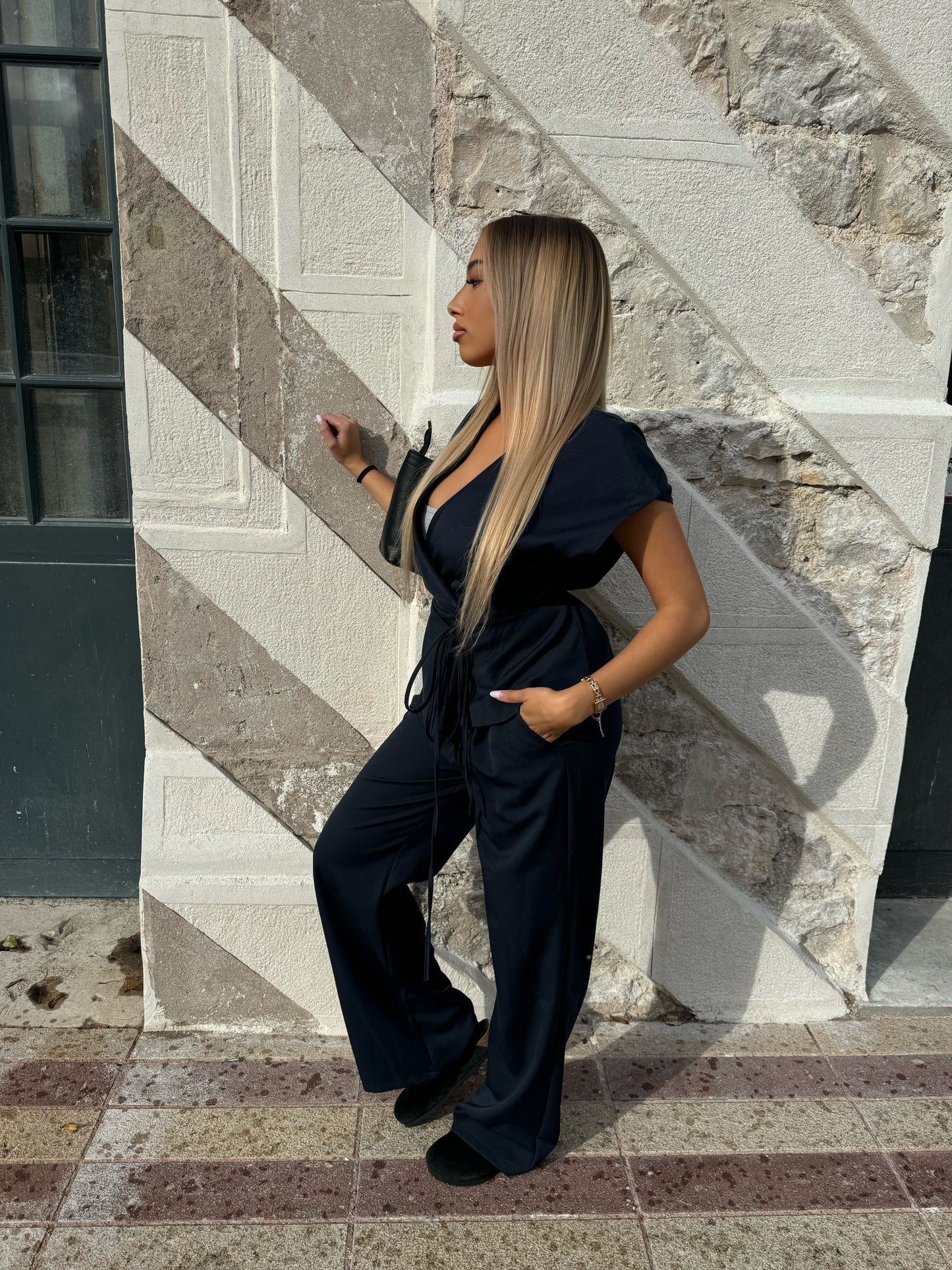 Ensemble asymétrique bleu