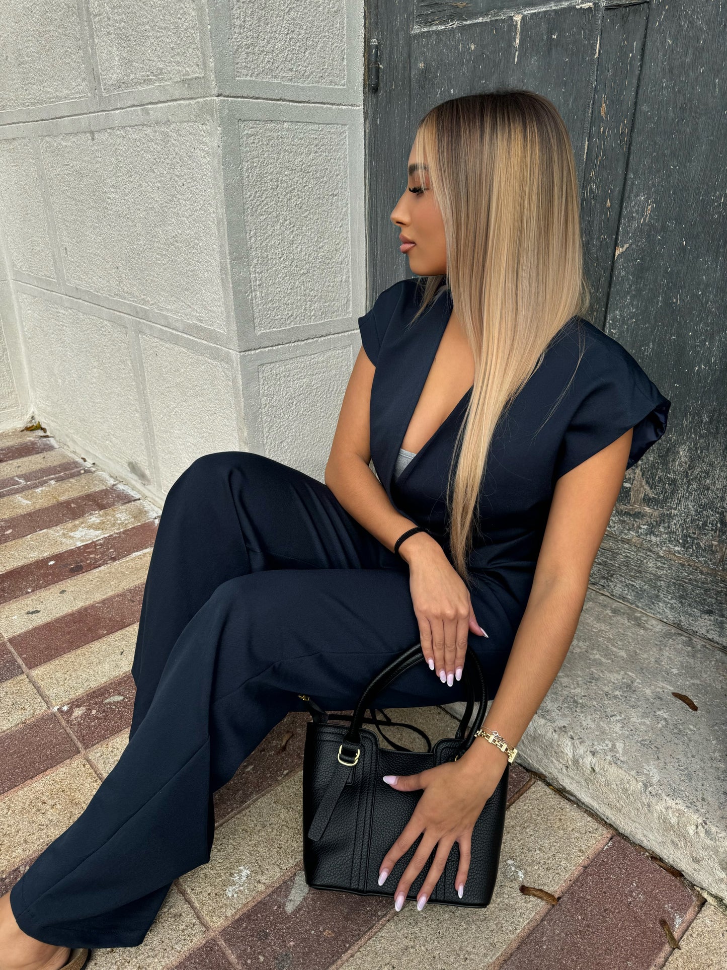 Ensemble asymétrique bleu