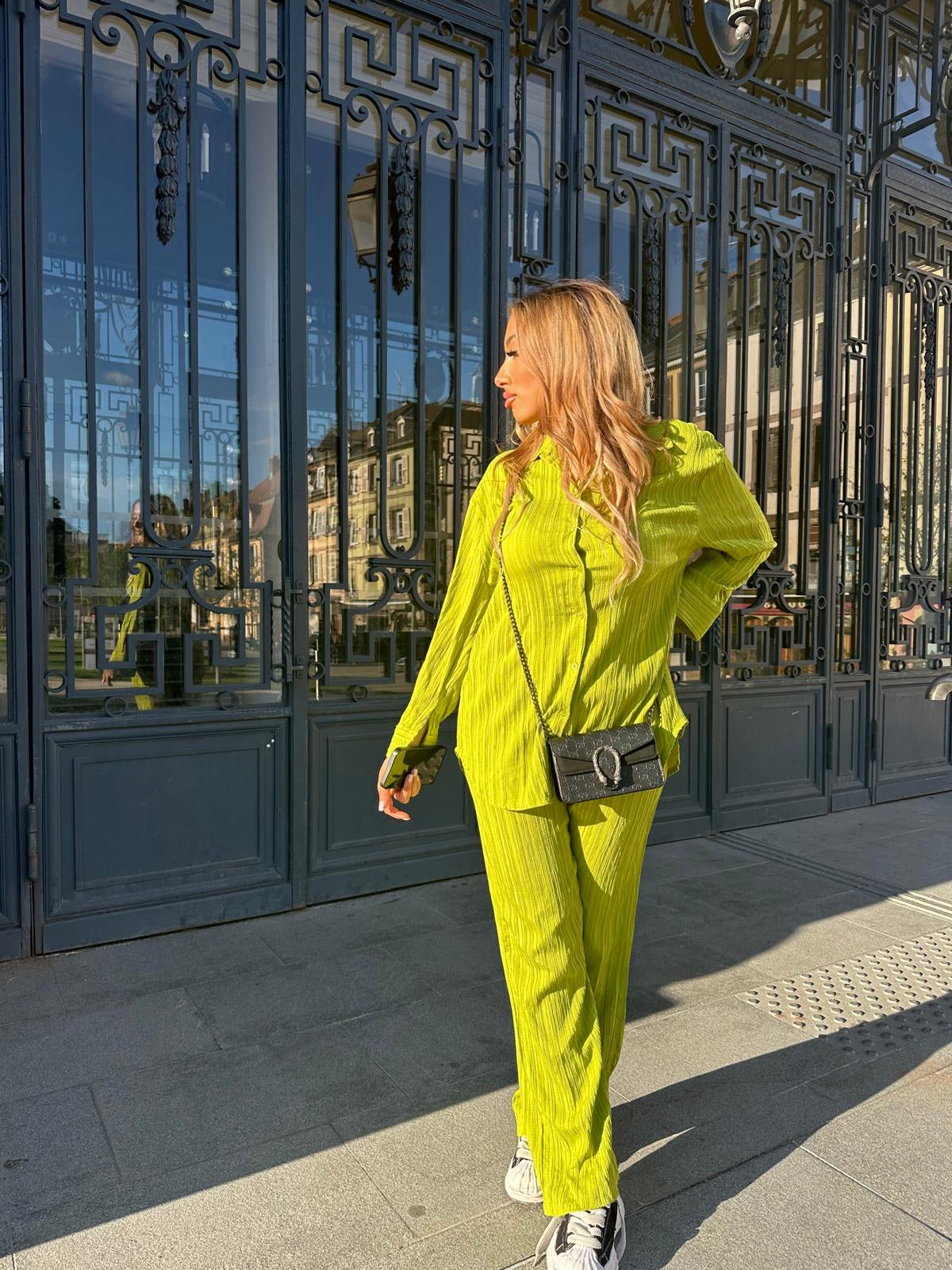 Ensemble chemise vert clair