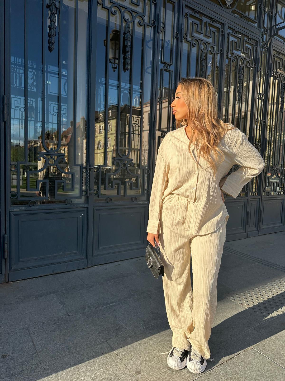 Ensemble chemise beige