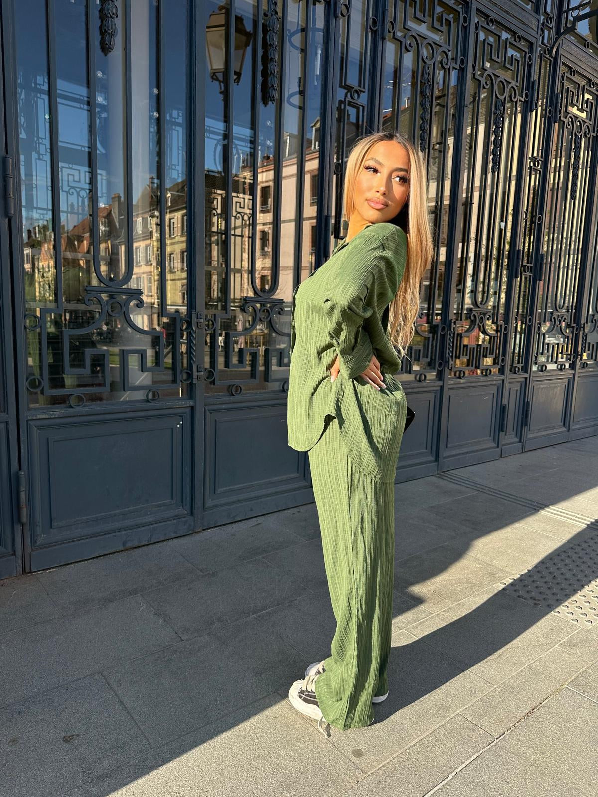 Ensemble chemise vert foncé
