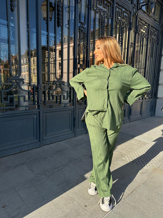 Ensemble chemise vert foncé
