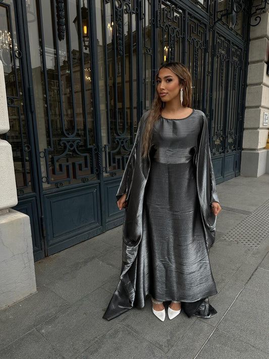 Abaya argenté serrée