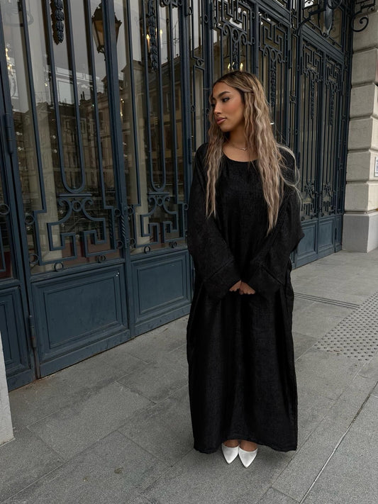 Abaya brillante ample noir