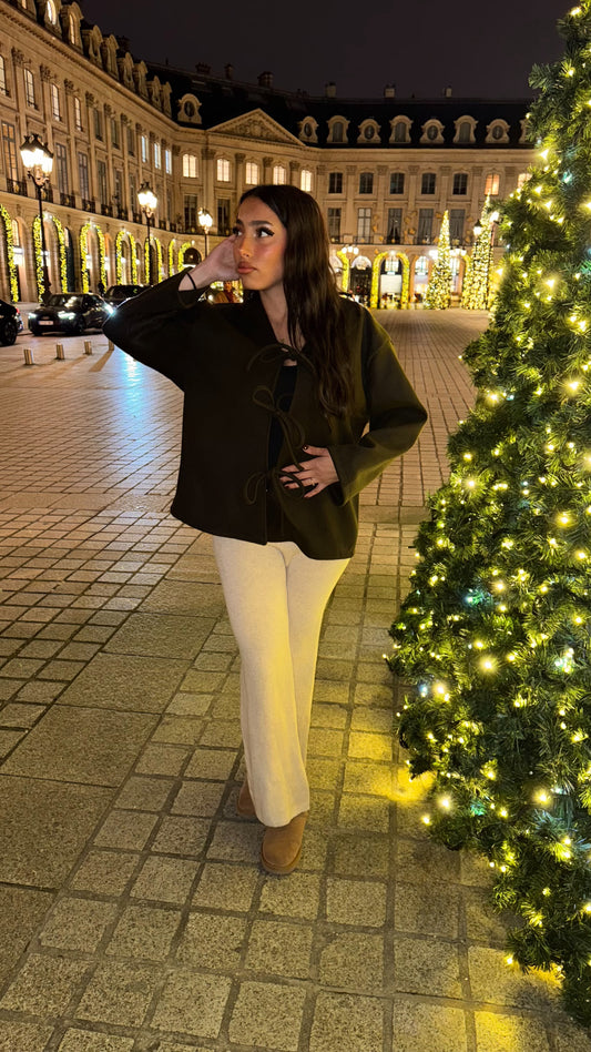 Pantalon beige en maille